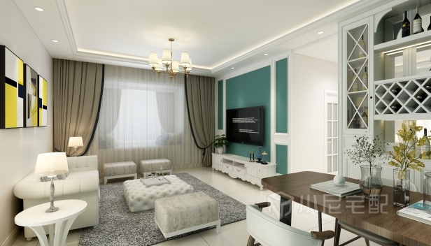 120㎡/三室兩廳一衛/美式