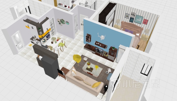 80㎡/兩室一廳一衛/現代